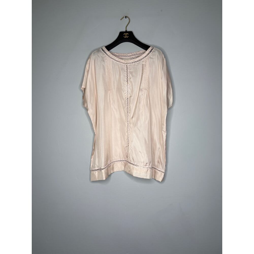 Johnny Was Women's Size XL Pink Satin Blouse